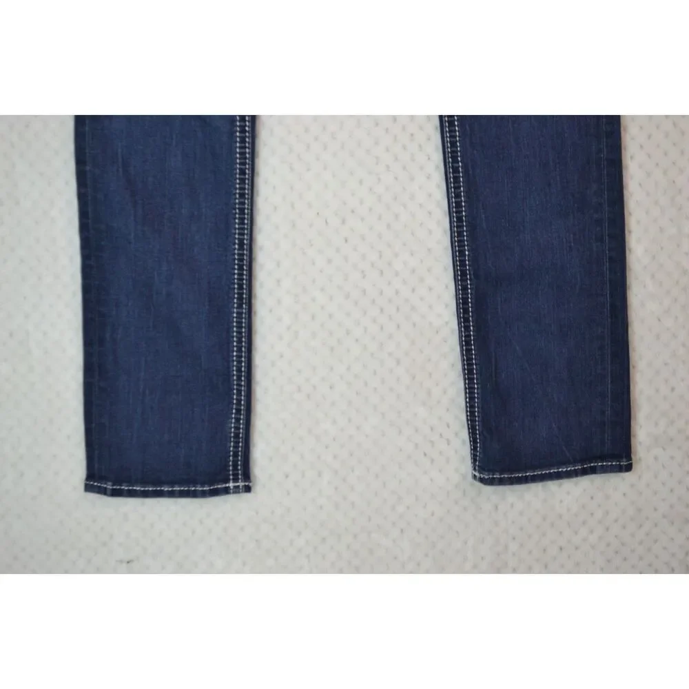 Rock Revival Women's 26 Long Deeka Straight Leg Embellished Stretch Jeans